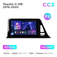 Штатна магнітола Teyes CC3 4+64 Gb Toyota C-HR (1 Din) 2016-2020 (F2) 9"