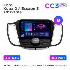 Штатна магнітола Teyes CC3 2k 4+64 Gb Ford Kuga 2 / Escape 3 2012-2019 (B) 9"