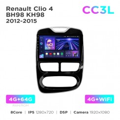 Штатна магнітола Teyes CC3L 4+64 Gb Renault Clio 4 BH98 KH98 2012-2015 10"