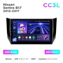 Штатная магнитола Teyes CC3L 4+64 Gb Nissan Sentra B17 2012-2017 10"