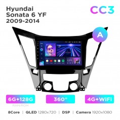 Штатная магнитола Teyes CC3 6+128 Gb 360° Hyundai Sonata 6 YF 2009-2014 (A) 9"