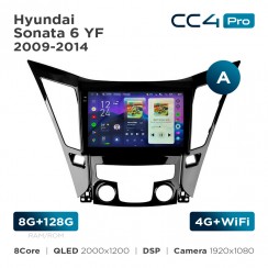 Штатна магнітола Teyes CC4 Pro 2k 8+128 Gb Hyundai Sonata 6 YF 2009-2014 (A) 9"