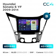 Штатная магнитола Teyes CC4 2k 6+64 Gb Hyundai Sonata 6 YF 2009-2014 (B) 9"