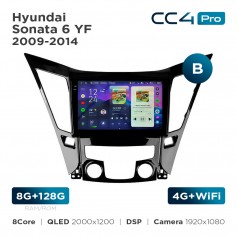 Штатная магнитола Teyes CC4 Pro 2k 8+128 Gb Hyundai Sonata 6 YF 2009-2014 (B) 9"