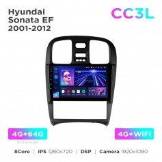 Штатная магнитола Teyes CC3L 4+64 Gb Hyundai Sonata EF 2001-2012 9"