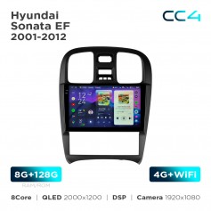 Штатная магнитола Teyes CC4 2k 8+128 Gb Hyundai Sonata EF 2001-2012 9"
