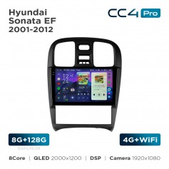 Штатная магнитола Teyes CC4 Pro 2k 8+128 Gb Hyundai Sonata EF 2001-2012 9"