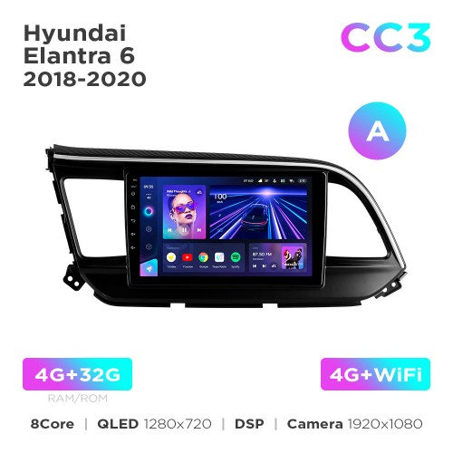 Штатна магнітола Teyes CC3 4+32 Gb Hyundai Elantra 6 2018-2020 (A) 9"