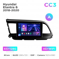 Штатная магнитола Teyes CC3 6+128 Gb Hyundai Elantra 6 2018-2020 (A) 9"