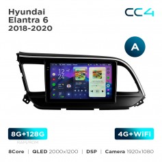 Штатна магнітола Teyes CC4 2k 8+128 Gb Hyundai Elantra 6 2018-2020 (A) 9"