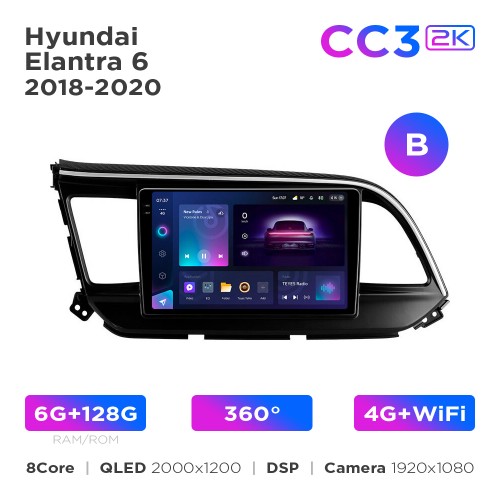 Штатна магнітола Teyes CC3 4+64 Gb Hyundai Elantra 6 2018-2020 (B) 9"