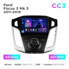 Штатна магнітола Teyes CC3 4+64 Gb Ford Focus 3 Mk3 2011-2019 9"