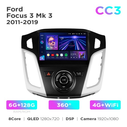 Штатна магнітола Teyes CC3 6+128 Gb 360° Ford Focus 3 Mk3 2011-2019 9