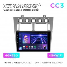 Штатна магнітола Teyes CC3 4+32 Gb Chery Fora A5 A21 2006-2010 / Cowin 3 A21 2010-2011 / Vortex Estina 2008-2012 9"