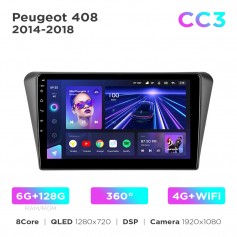 Штатна магнітола Teyes CC3 6+128 Gb 360° Peugeot 408 2014-2018 10