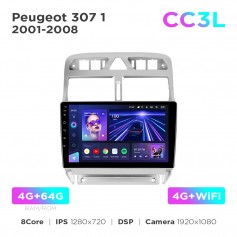 Штатная магнитола Teyes CC3L 4+64 Gb Peugeot 307 1 2001-2008 9"