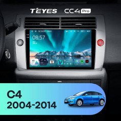 Штатна магнітола Teyes CC4 Pro 2k 8+128 Gb Citroen C4 LA LC C-Triomphe C-Quatre 2004-2014 9"