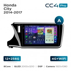 Штатна магнітола Teyes CC4 Pro 2k 12+256 Gb Honda City 2014-2017 (A) 10"