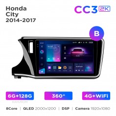 Штатна магнітола Teyes CC3 6+128 Gb Honda City 2014-2017 (B) 10"