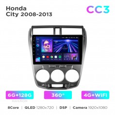 Штатна магнітола Teyes CC3 6+128 Gb 360° Honda City 2008-2013 10"