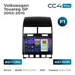 Штатна магнітола Teyes CC4 Pro 2k 8+128 Gb Volkswagen Touareg GP 2002-2010 (F1) 9"
