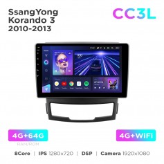 Штатная магнитола Teyes CC3L 4+64 Gb SsangYong Korando 3 / Actyon 2 2010-2013 9"