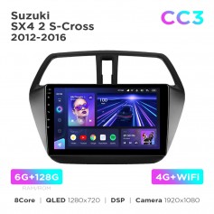 Штатна магнітола Teyes CC3 6+128 Gb Suzuki SX4 2 S-Cross 2012-2016 9"