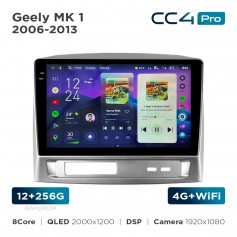 Штатная магнитола Teyes CC4 Pro 2k 12+256 Gb Geely MK 1 2006-2013 9"