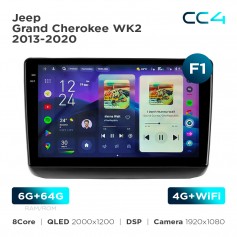 Штатная магнитола Teyes CC4 2k 6+64 Gb Jeep Grand Cherokee WK2 2013-2020 (F1) 9"