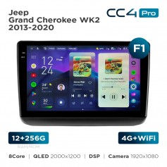 Штатная магнитола Teyes CC4 Pro 2k 12+256 Gb Jeep Grand Cherokee WK2 2013-2020 (F1) 9"