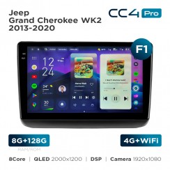 Штатная магнитола Teyes CC4 Pro 2k 8+128 Gb Jeep Grand Cherokee WK2 2013-2020 (F1) 9"