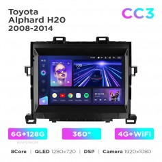 Штатная магнитола Teyes CC3 6+128 Gb 360° Toyota Alphard H20 2008-2014 9"