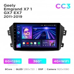 Штатна магнітола Teyes CC3 6+128 Gb 360° Geely Emgrand X7 1 GX7 EX7 2011-2019 9