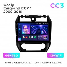 Штатна магнітола Teyes CC3 4+32 Gb Geely Emgrand EC7 1 2009-2016 10"