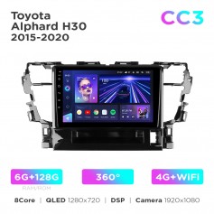 Штатна магнітола Teyes CC3 6+128 Gb 360° Toyota Alphard H30 2015-2020 10"