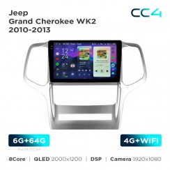 Штатная магнитола Teyes CC4 2k 6+64 Gb Jeep Grand Cherokee WK2 2010-2013 9"