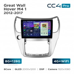 Штатна магнітола Teyes CC4 Pro 2k 8+128 Gb Great Wall Hover M4 1 2012-2017 10"