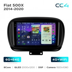 Штатная магнитола Teyes CC4 2k 6+64 Gb Fiat 500X 2014-2020 9"