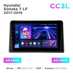 Штатная магнитола Teyes CC3L 4+64 Gb Hyundai Sonata 7 LF 2017-2019 9"