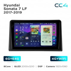 Штатная магнитола Teyes CC4 2k 6+64 Gb Hyundai Sonata 7 LF 2017-2019 9"
