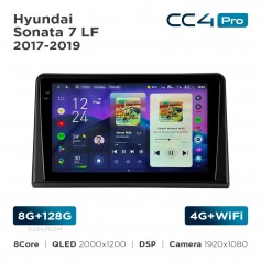 Штатная магнитола Teyes CC4 Pro 2k 8+128 Gb Hyundai Sonata 7 LF 2017-2019 9"