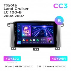 Штатная магнитола Teyes CC3 4+32 Gb Toyota Land Cruiser LC 100-B 2002-2007 (B) 10"