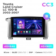 Штатная магнитола Teyes CC3 4+64 Gb Toyota Land Cruiser LC 100-B 2002-2007 (B) 10"