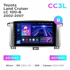 Штатная магнитола Teyes CC3L 4+64 Gb Toyota Land Cruiser LC 100-B 2002-2007 (B) 10"