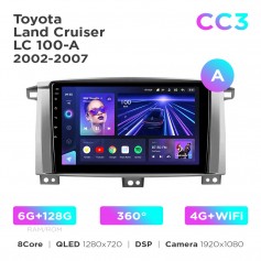 Штатна магнітола Teyes CC3 6+128 Gb 360° Toyota Land Cruiser LC 100-A 2002-2007 (A) 9"