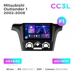 Штатна магнітола Teyes CC3L 4+64 Gb Mitsubishi Outlander 1 2002-2008 (F1) 9"