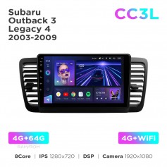 Штатная магнитола Teyes CC3L 4+64 Gb Subaru Outback 3 / Legacy 4 2003-2009 9"