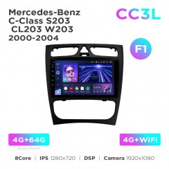 Штатная магнитола Teyes CC3L 4+64 Gb Mercedes-Benz C-Class S203 CL203 W203 2000-2004 (F1) 9"