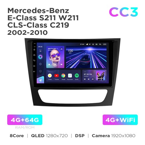 Штатная магнитола Teyes CC3 4+64 Gb Mercedes-Benz E-Class S211 W211 / CLS-Class C219 2002-2010 9