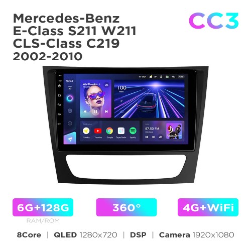 Штатна магнітола Teyes CC3 6+128 Gb 360° Mercedes-Benz E-Class S211 W211 / CLS-Class C219 2002-2010 9